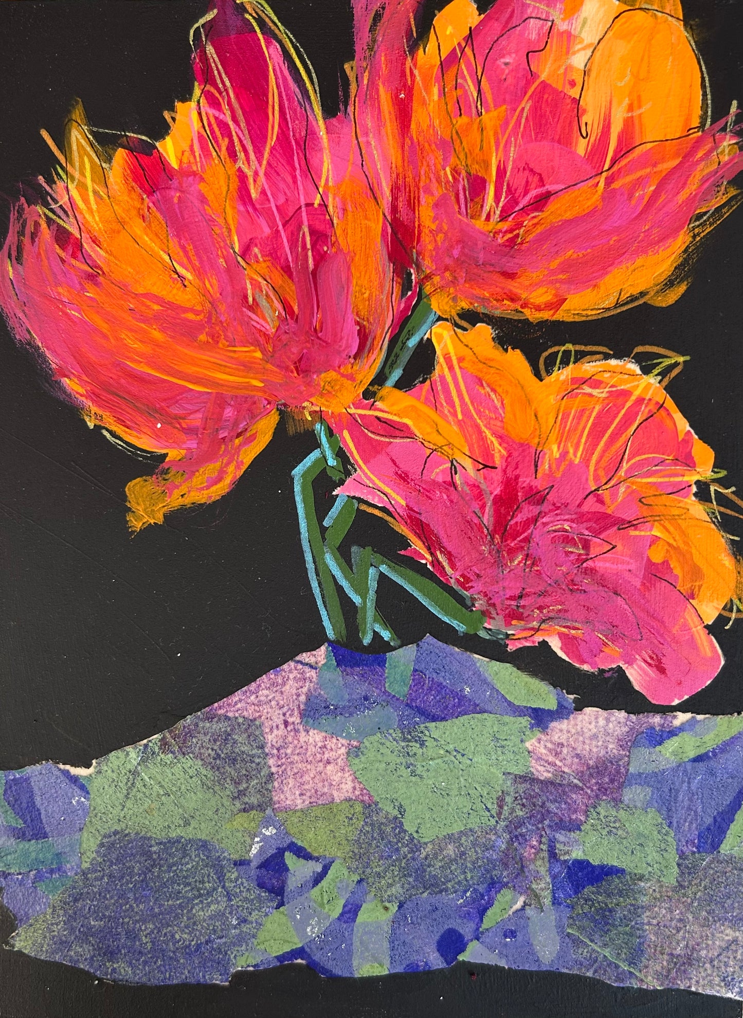 Neon Petals 6x8